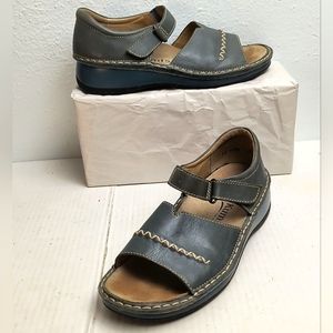 Kumfs Zealand Orthopic Mary Jane Hook & Loop Open Toe Sandals Shoes 8/39 Teal